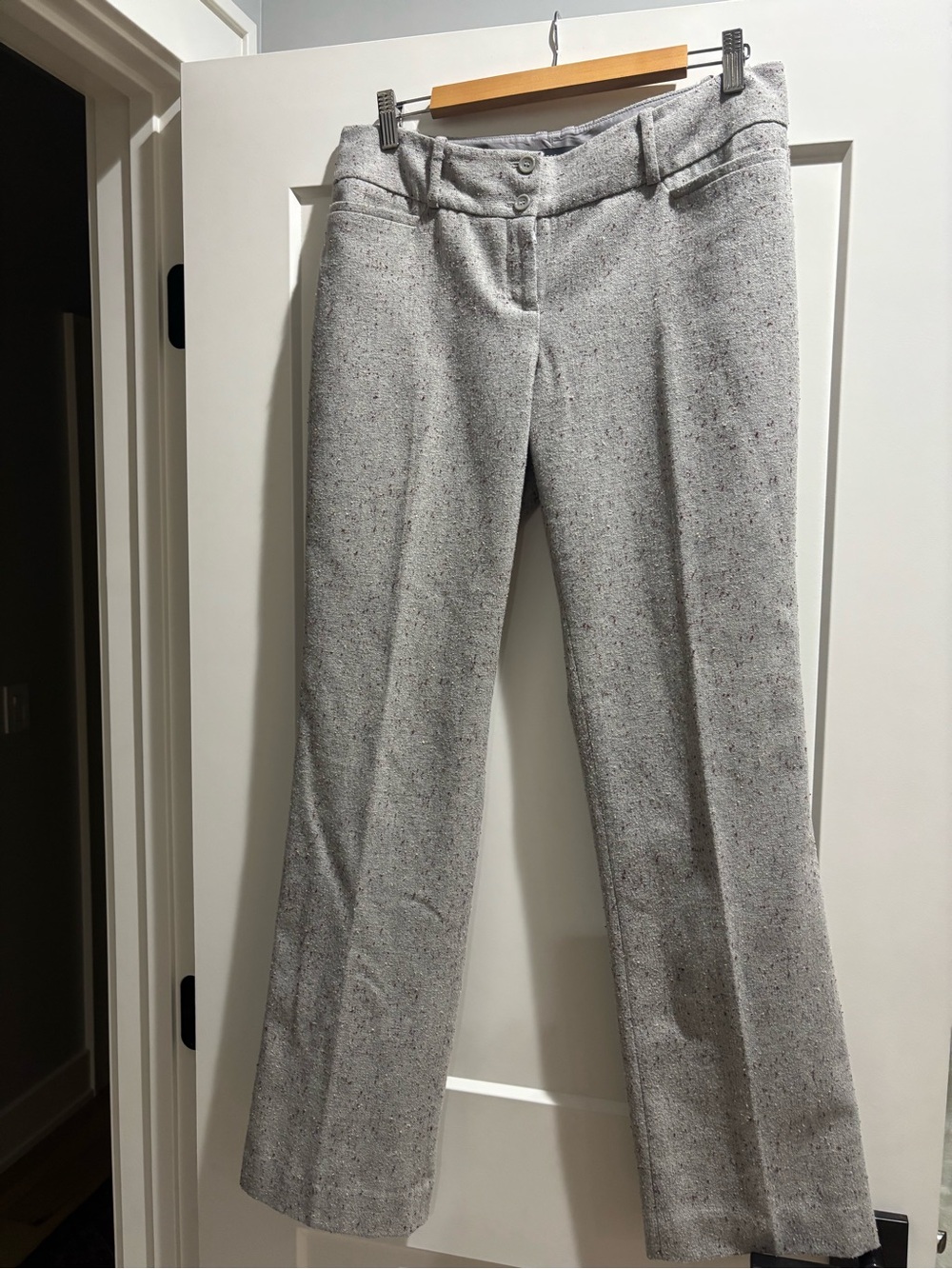 The Limited Gray Tweed Straight Leg Pants